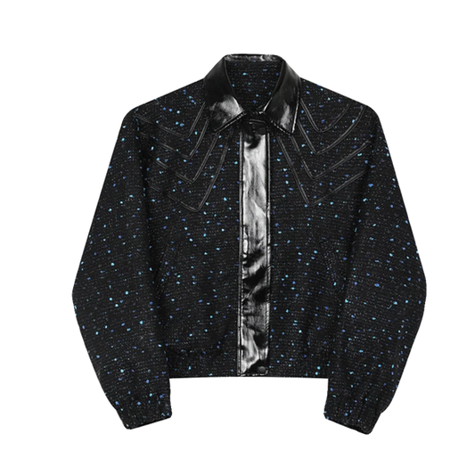 Dunkelblaue Pailletten Herren Jacke
