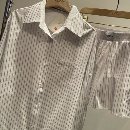 Kurzes Strass-Set mit Hemd