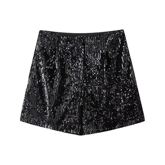 Kurzarm-Top mit Pailletten ohne Ärmel für Damen