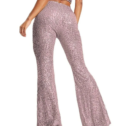 Hoch taillierter Pailletten-Stretchhose