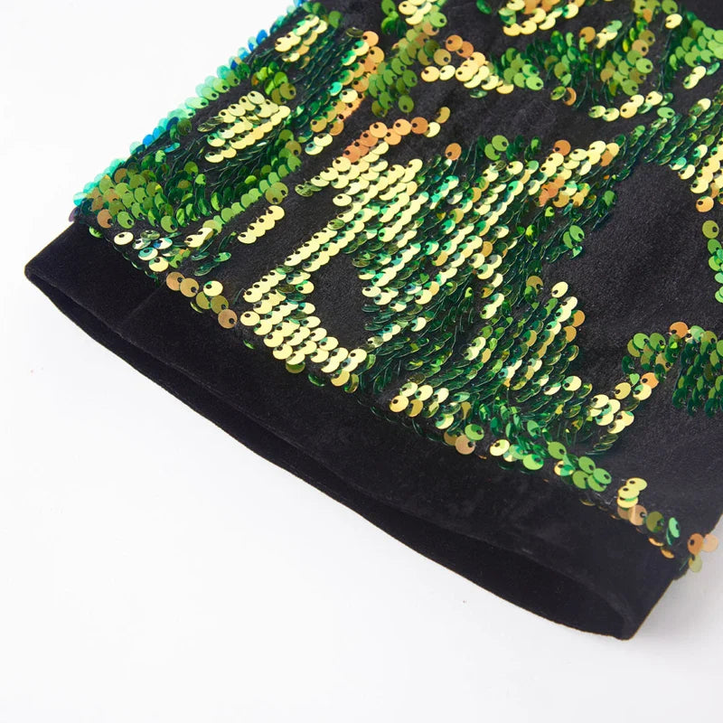 Männer Pailletten Kostüm-Set Grün