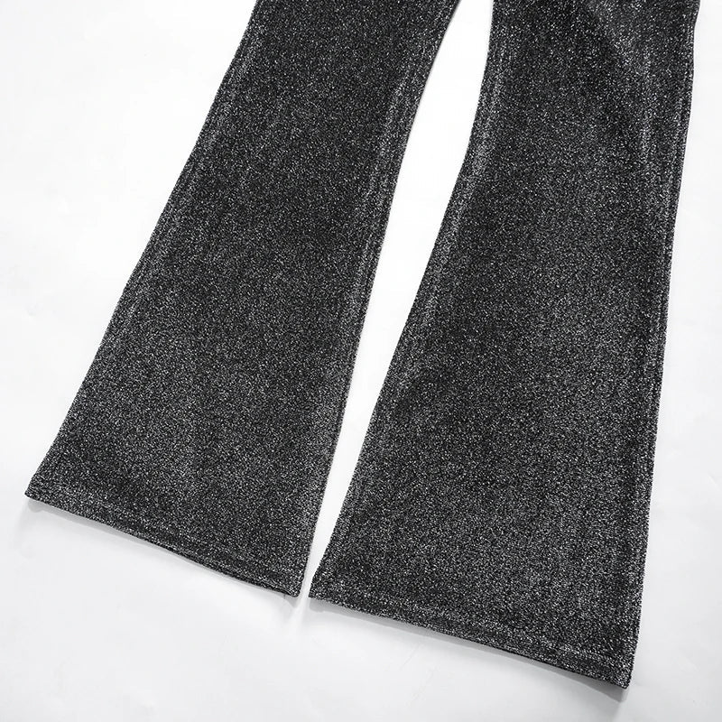 Damen Paillettenhose mit Elefantenbein