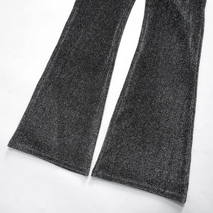 Damen Paillettenhose mit Elefantenbein