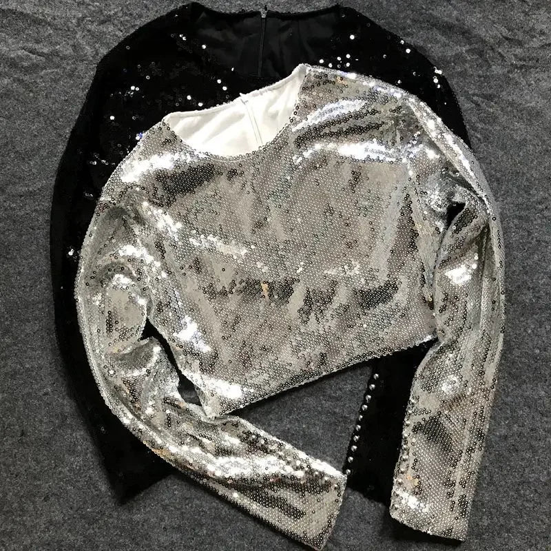 Obere Pailletten mit Reißverschluss