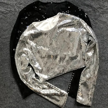 Obere Pailletten mit Reißverschluss