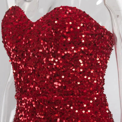 Robe de Soirée Bustier Paillette