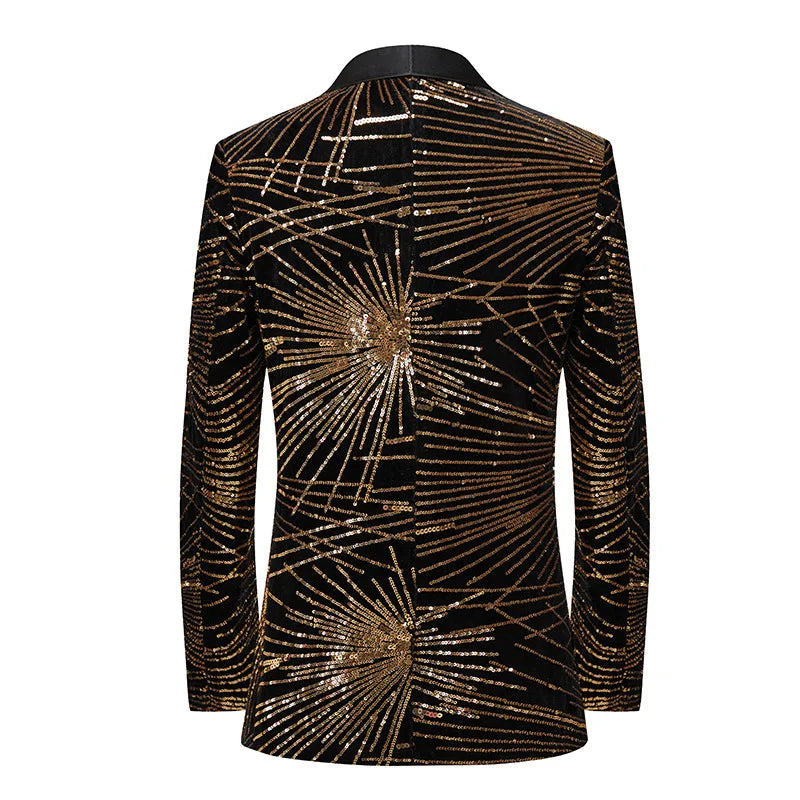 Männer Pailletten Kostüm mit Goldschimmer