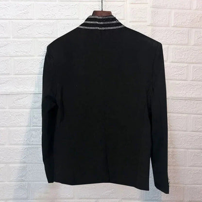 Herren Blazer Jacke mit Strass und Reißverschluss