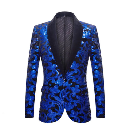 Anzugjacke und Hose mit Pailletten aus Samt für Herren