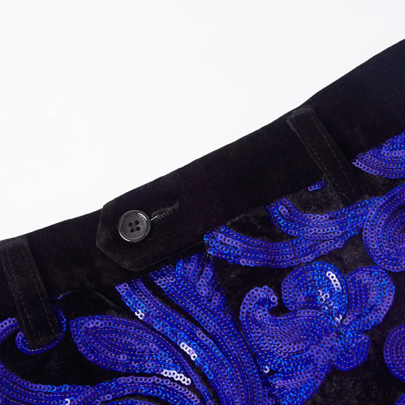 Anzugjacke und Hose mit Pailletten aus Samt für Herren