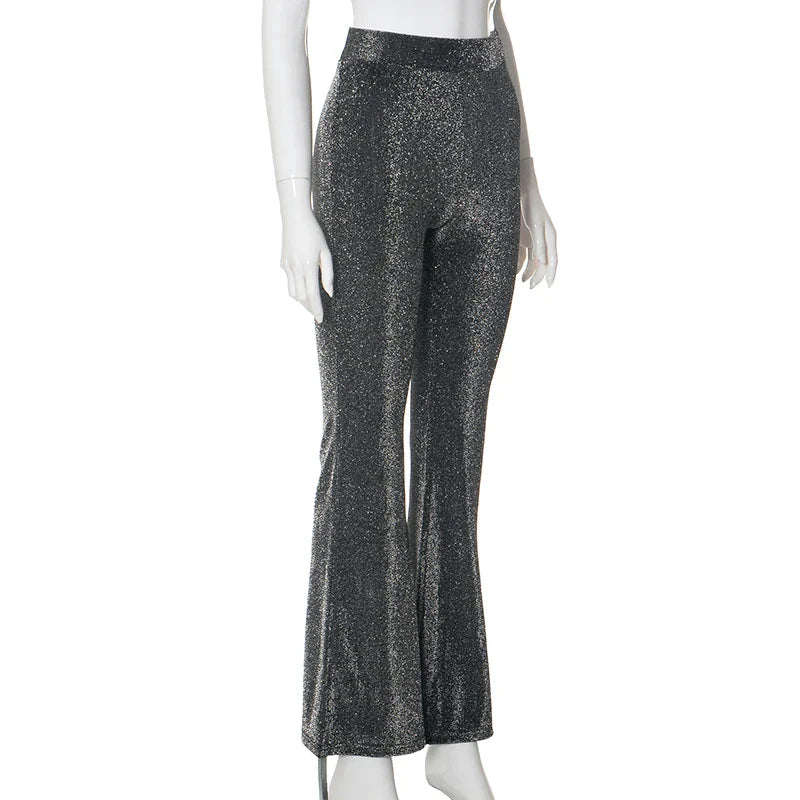 Damen Paillettenhose mit Elefantenbein