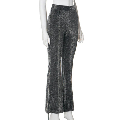 Damen Paillettenhose mit Elefantenbein