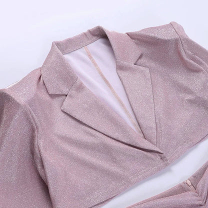 Ensemble Oberteil und Kleid mit Pailletten