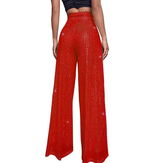 Damen Paillettenhose Weite Schnitt