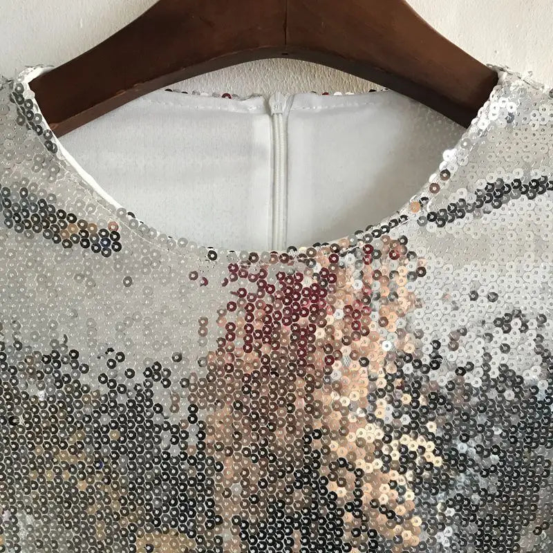 Obere Pailletten mit Reißverschluss