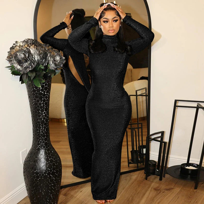 Abendkleid Glitzerndes Enganliegendes Rückenfreies Kleid