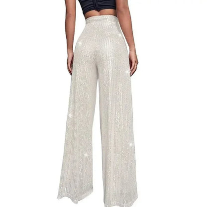 Damen Paillettenhose Weite Schnitt