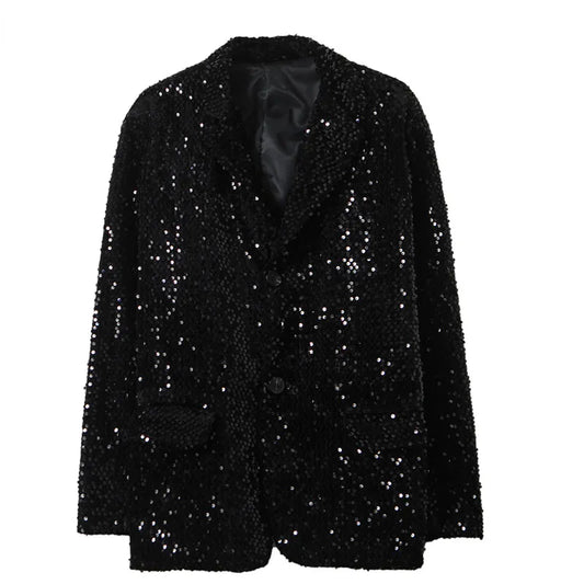 Schwarze Paillettenjacke für Herren