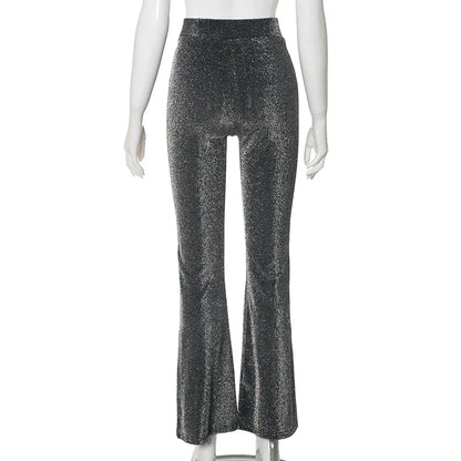 Damen Paillettenhose mit Elefantenbein