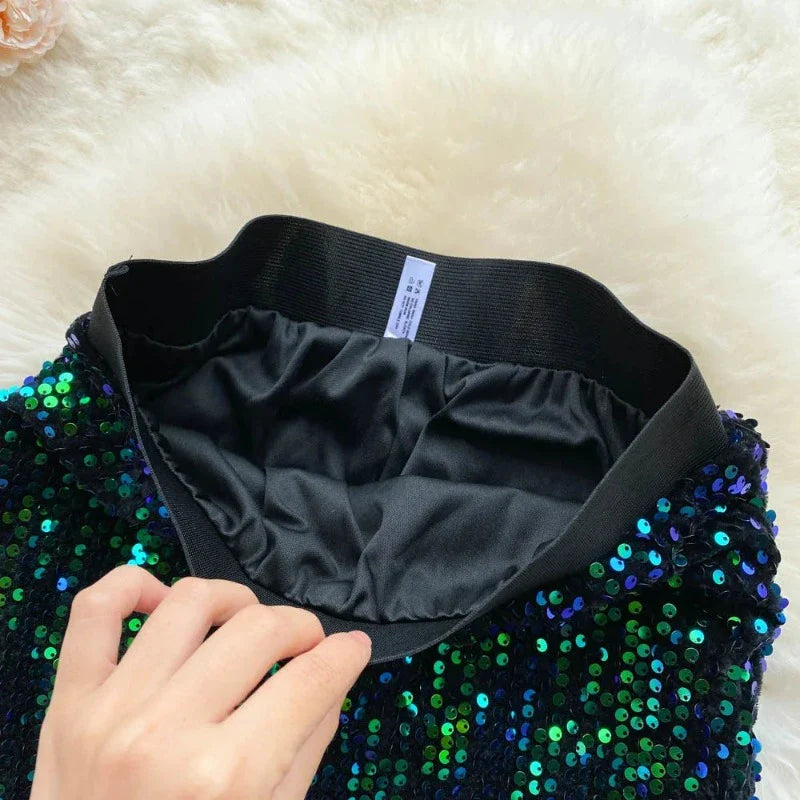 rock aus Pailletten mit Elastikbund