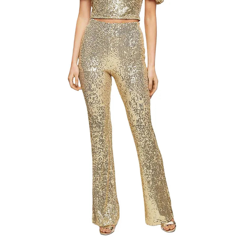 Weite Paillettenhose Damen