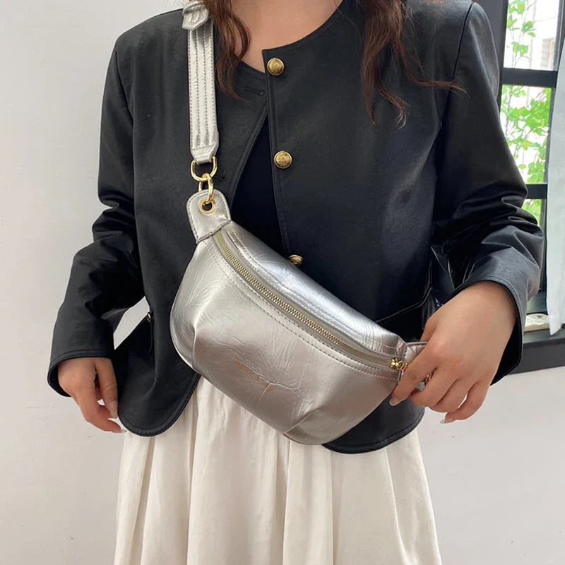 Silberne Bananen-Tasche