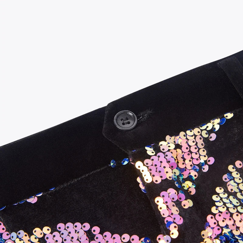 Herren Paillettenkostüm Set