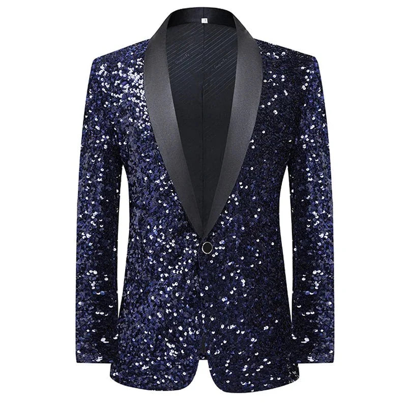Herren Anzugjacke mit Pailletten