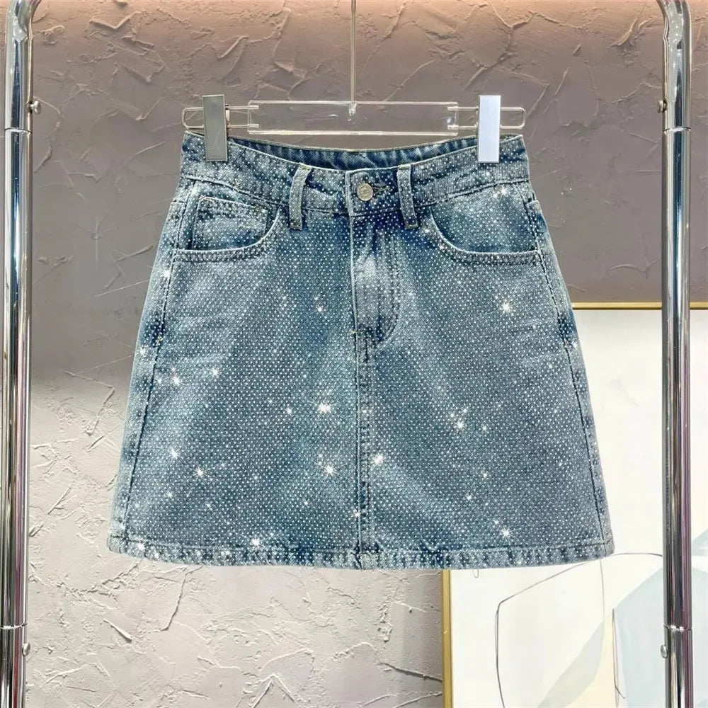 Jeansrock mit Strass