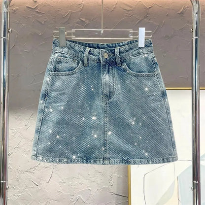 Jeansrock mit Strass