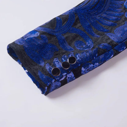 Anzugjacke und Hose mit Pailletten aus Samt für Herren