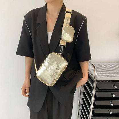 Silber-Goldene Damen-Umhängetasche