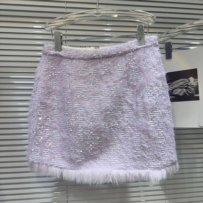 Elegantes Ensemble Jacke Rock Pailletten