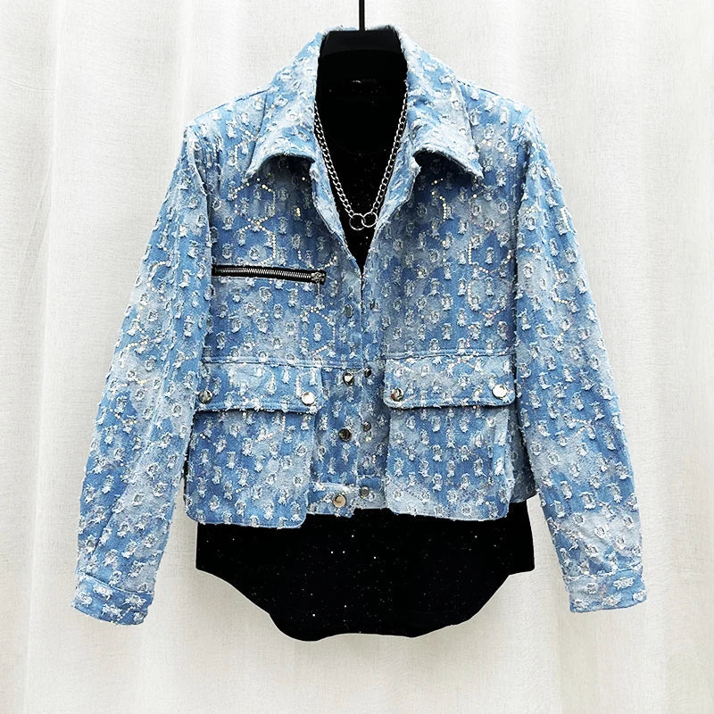 Blaue Paillettenjacke für Herren