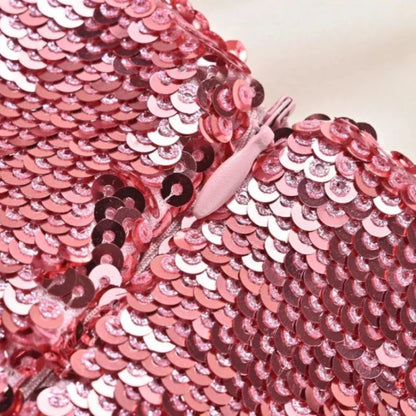 Pailletten-Kleid mit Rosen und Strass