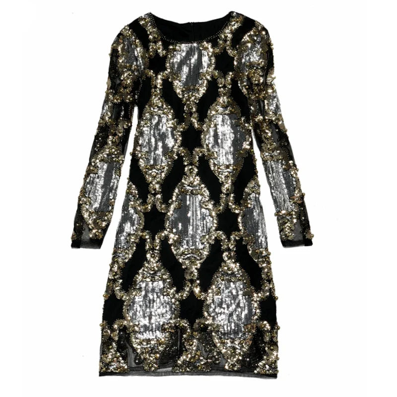 Abendkleid aus Pailletten in Schwarz