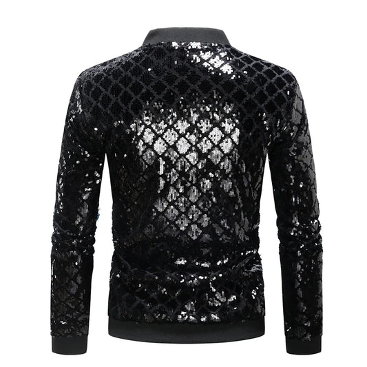 Damens Paillettenjacke mit Karomuster
