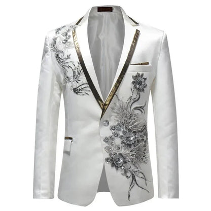 Damenkostümjacke mit Pailletten und Blumen