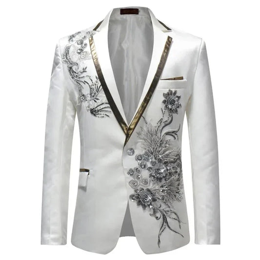 Damenkostümjacke mit Pailletten und Blumen