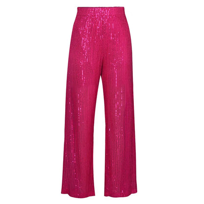 Damentaille Paillettenhose Gerader Schnitt