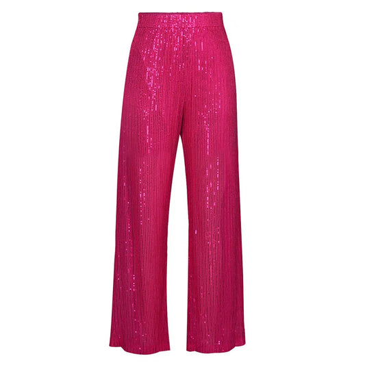 Damentaille Paillettenhose Gerader Schnitt