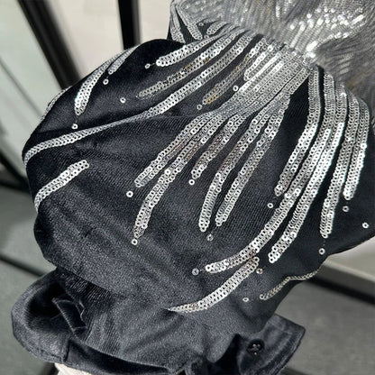Schwarzes Hemd mit Paillettenflügeln für Herren