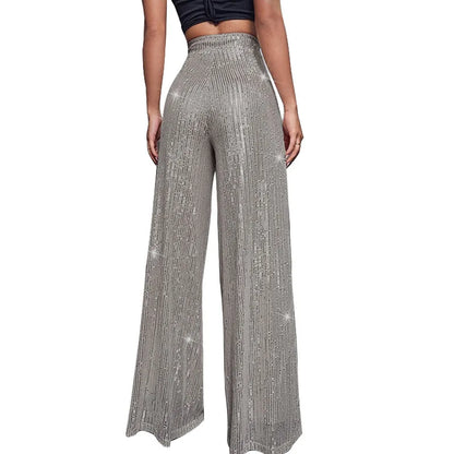 Damen Paillettenhose Weite Schnitt