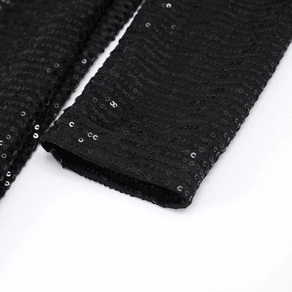 Abendkleid Schwarz Pailletten Rücken Schleife