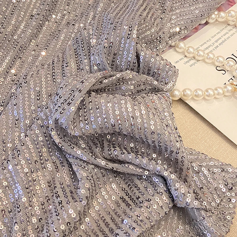 High-Waist Paillette Rock