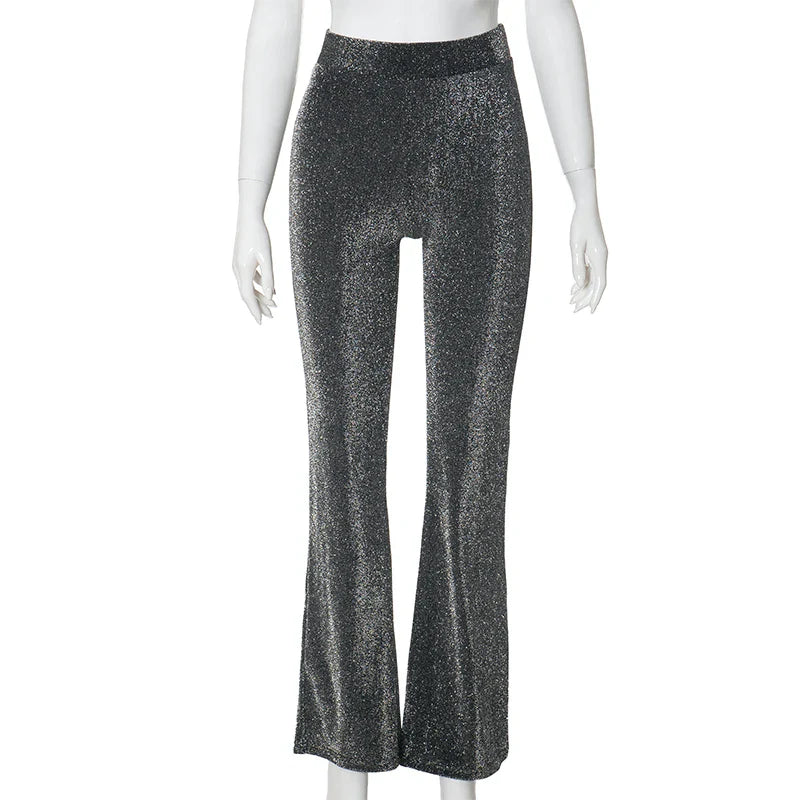 Damen Paillettenhose mit Elefantenbein