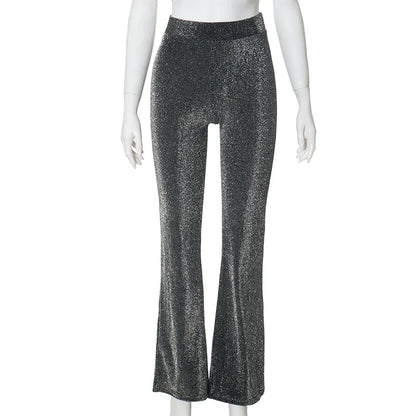 Damen Paillettenhose mit Elefantenbein