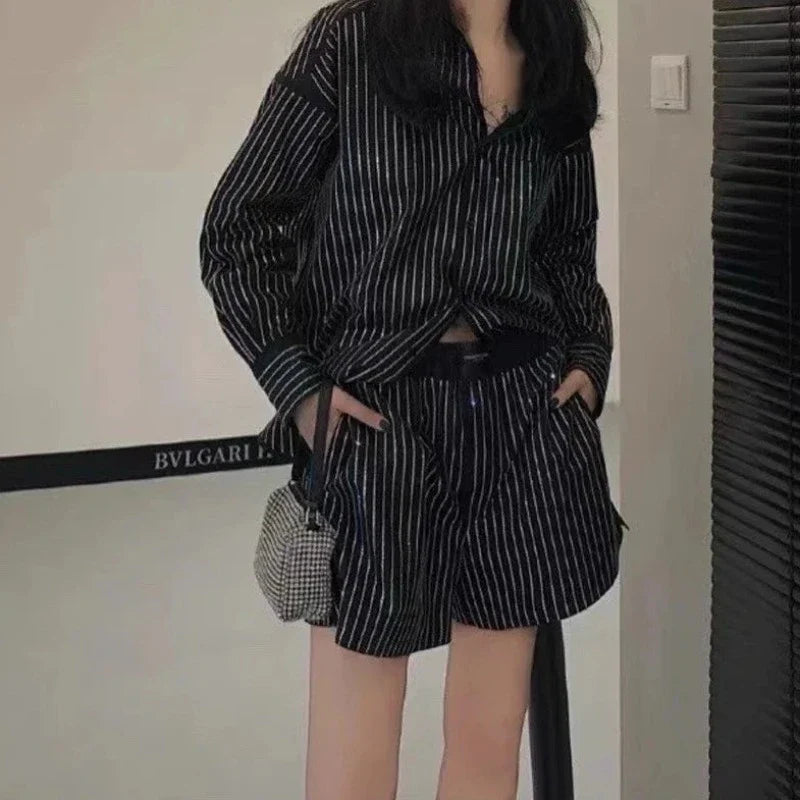 Kurzes Strass-Set mit Hemd