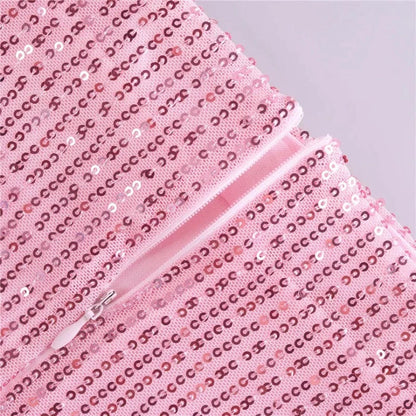 Abendrock mit Pailletten, Hohe Taille