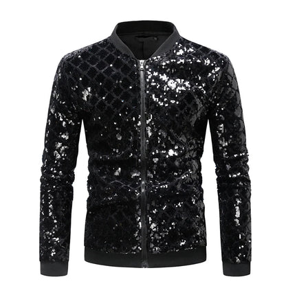 Damens Paillettenjacke mit Karomuster
